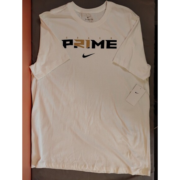 Men's Nike Coach Prime Short Sleeve Shirt White XL - Picture 1 of 5